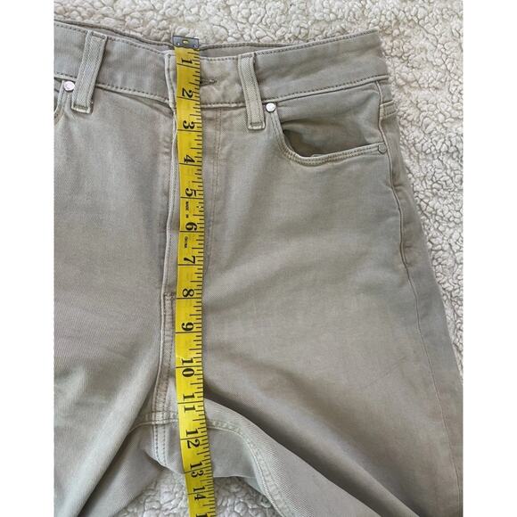 Paige Anessa Jeans Women 27 Wide Leg Denim Tan Non Distressed Wax Feel Soft EUC - Picture 6 of 10